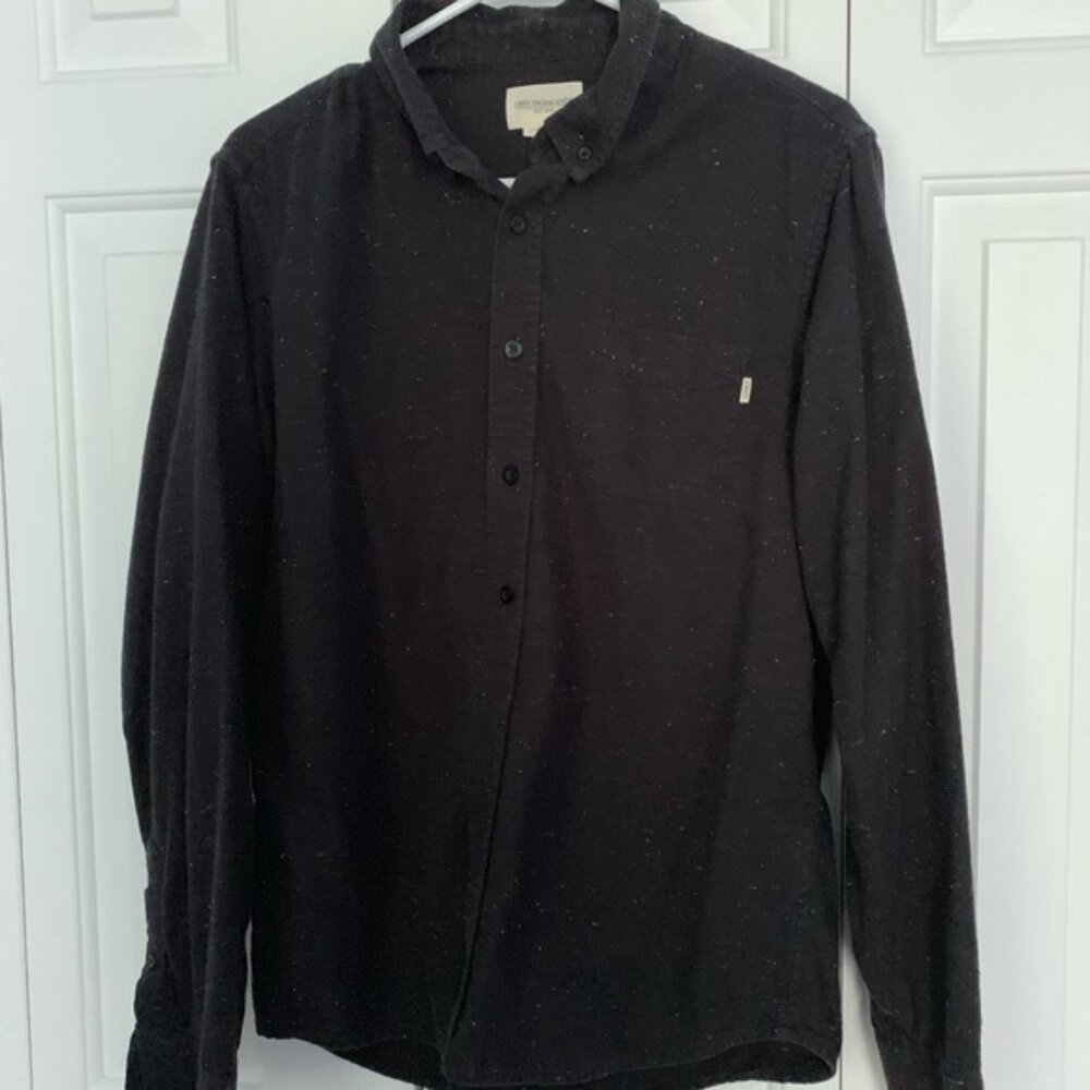 Obey black speckled button down